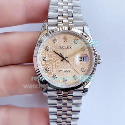 EW Replica Rolex Datejust 36MM Watch Gold Computer Face With Jubilee Bracelet